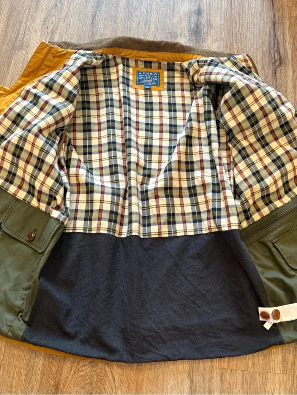 J.Crew Utility Jacket Kinloch Cloth Mens L Burnt Saffron Chore Barn Jacket Cord